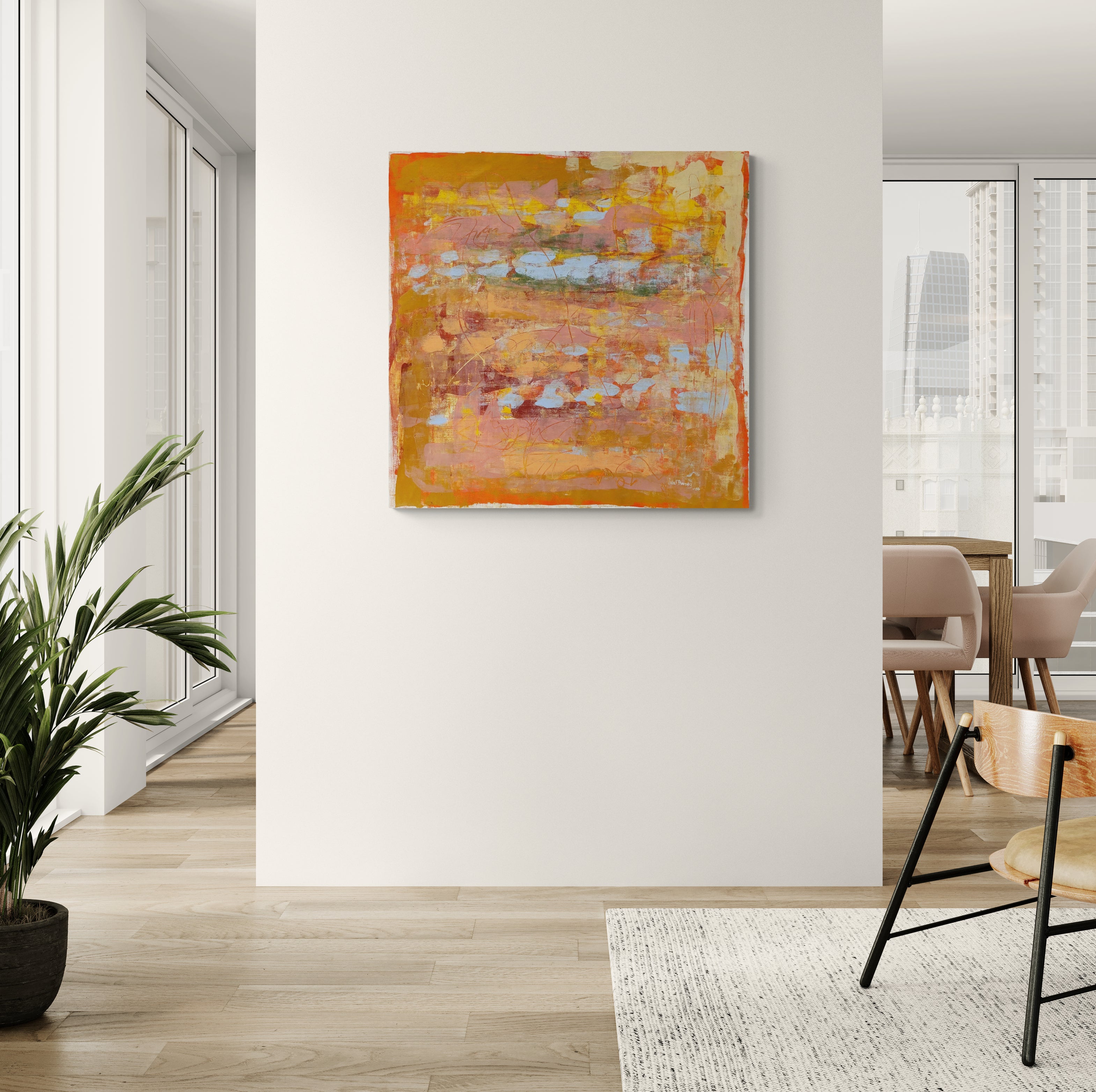 Mellom lys og skygge - 100x100 cm